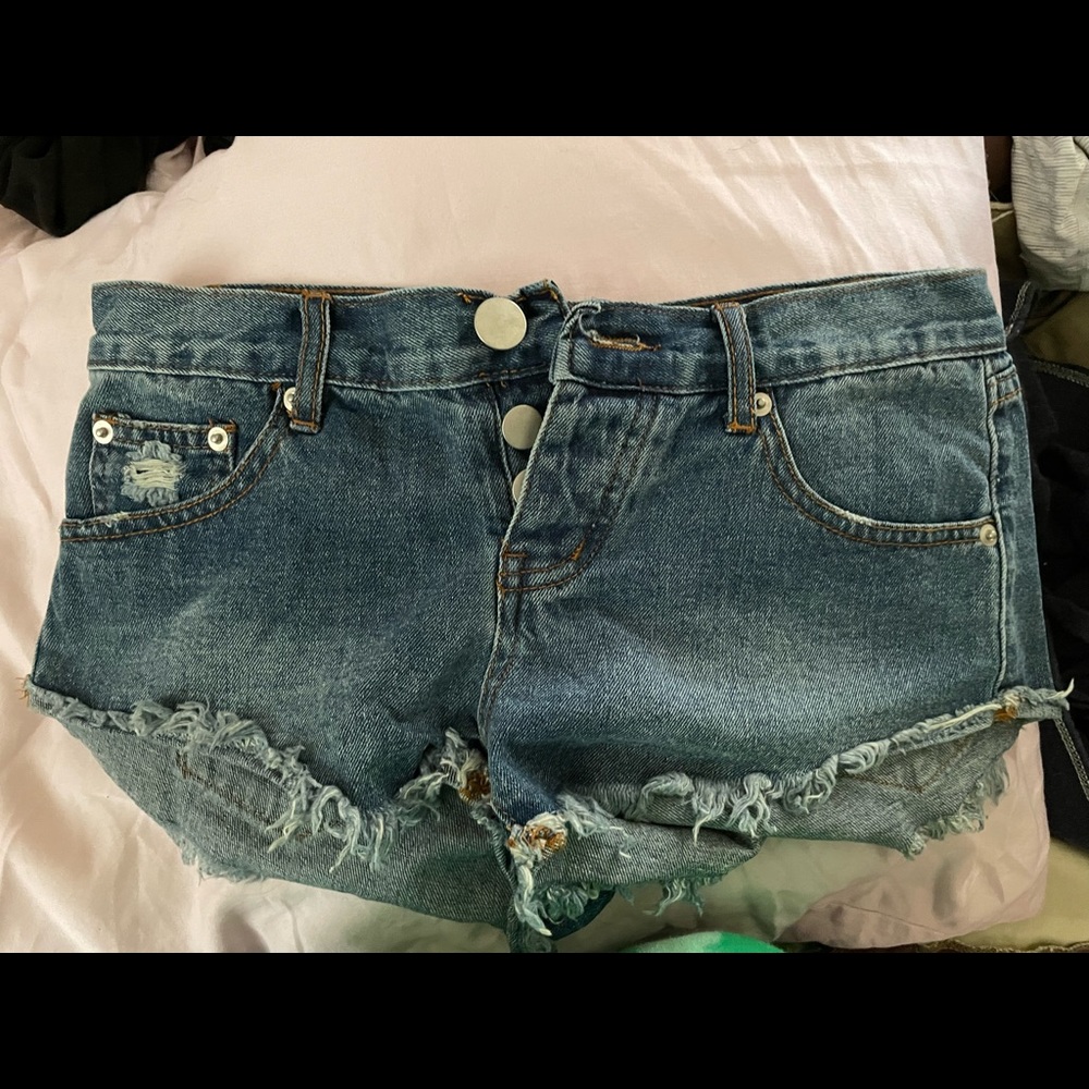 Revolve denim mini jean shorts